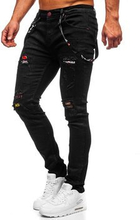 Czarne jeansowe spodnie męskie slim fit Denley 60012WO