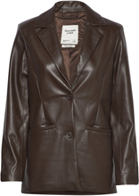 Anf Womens Outerwear Blazers Single Breasted Blazers Brun Abercrombie & Fitch*Betinget Tilbud