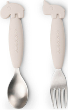 Easy-Grip Spoon And Fork Set Deer Friends Sand Home Meal Time Cutlery Beige D By Deer*Betinget Tilbud