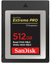 SanDisk CF Express Extreme Pro 512GB 1700MB/s Read 1400MB