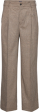 D2. Pleated Checked Suit Pant Bottoms Trousers Formal Beige GANT