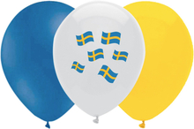 Flaggballonger Sverige - 10-pack