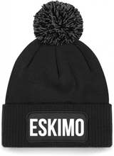 Eskimo muts met pompon unisex one size - zwart