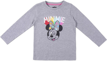 Langærmet T-shirt til Børn Minnie Mouse Grå 5 år