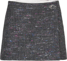 Multi Wool Mini Skirt Kort Skjørt Grå Ganni*Betinget Tilbud