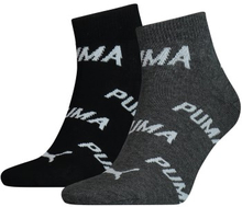 Puma Strømper 2P BWT Quarter Sock Svart/Grå Str 43/46
