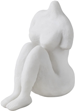 Art piece Sittende kvinne 14cm Off-white