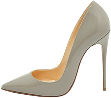 Christian Louboutin Grey Patent Leather So Kate Pumps