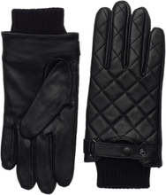 Quilted Leather Glove Accessories Gloves Finger Gloves Svart Barbour*Betinget Tilbud