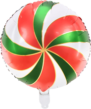 Folieballong Polkagris Grön/Röd