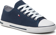Tygskor Tommy Hilfiger Low Cut Lace-Up Sneaker T3X4-32207-0890 S Mörkblå