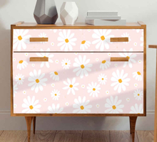 Stickers voor op meubels Madeliefje bloemen roze patroon