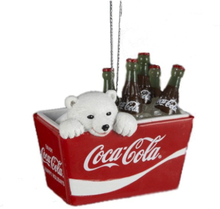 Polar Bear Cub in Coca Cola Cooler Kersthanger