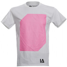 T-shirt glød-i-mørke bomuld hvid / lyserød størrelse M