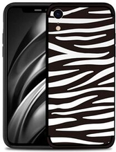 NXE præget mønstret blødt TPU telefoncover til iPhone XR - Zebra Stripe