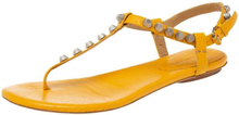 Pre -eide Leather Studded Arena Thong Flats