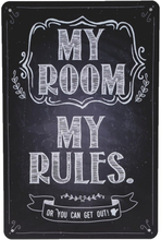 Emaljeskilt My Room, my Rules