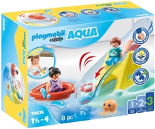 70635 Playmobil 1.2.3 Aqua svømmeøy med sklie