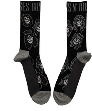 Guns N"' Roses: Unisex Ankle Socks/Skulls Band Monochrome (UK Size 7 - 11)