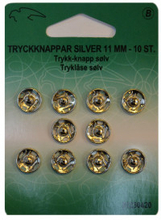 Tryckknappar Silver 11mm 10 st.