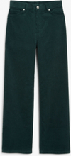 Yoko corduroy trousers high waist wide leg - Green