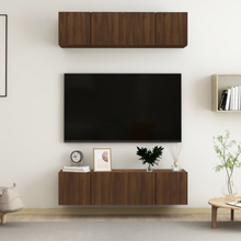 vidaXL TV-benker vegg 4 stk brun eik 60x30x30 cm konstruert tre