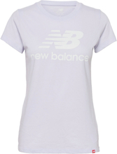 Essentials Stacked Logo Tee T-shirts & Tops Short-sleeved Lilla New Balance*Betinget Tilbud