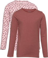 Basic 35 -T-Shirt Ls Tops T-shirts Long-sleeved T-Skjorte Brown Minymo