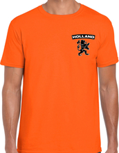 Oranje shirt met oranje leeuw embleem op borst heren - Holland / Nederland supporter shirt EK/ WK