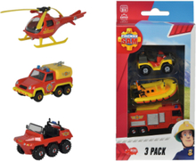 Fireman Sam - 3-Pack, 1: 64, 3-Asst Toys Playsets & Action Figures Movies & Fairy Tale Characters Planes Rød Dickie Toys*Betinget Tilbud