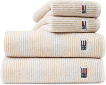 Original Towel White/Tan Striped Home Bathroom Textiles Towels & Bath Towels Beige Lexington Home*Betinget Tilbud