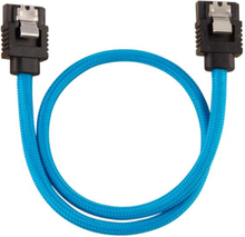 Corsair Premium Sleeved SATA Data Cable Set with Straight Connectors, Blue, 30cm