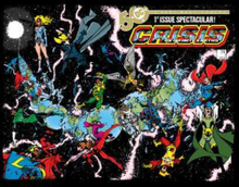Justice League Crisis On Infinite Earths Cover Men's T-Shirt - Black - 5XL