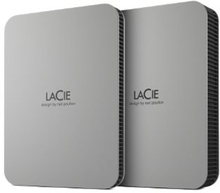 LaCie Mobile Drive STLP5000400 - Kiintolevy - 5 TB - ekstern (bærbar) - USB 3.2 Gen 1 (USB-C stikforbindelse) - månesølv
