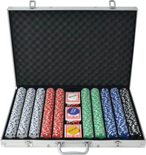 Pokersæt med 1.000 jetoner aluminium