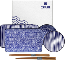 Tokyo Design Studio Nippon Blue sushisett 6 deler