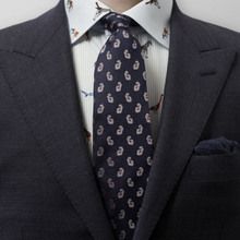 Eton Marinblå slips med paisleymönster