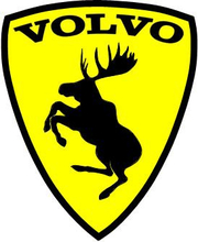 Emblem Sköld Volvo Stegrande Älg Gul/Svart - VÄNSTER