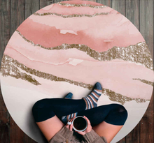 Roze marmeren ontwerp vinyl tapijt rond