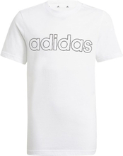 Børne Kortærmet T-shirt Adidas B LIN T GN4002 Hvid 128 cm