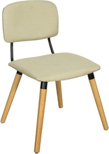 Spisebordsstol i bøgetræ med sæde- og rygpude i stof