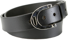 Mink Horse Classic Leather Belt with Large Stirrup Buckle
