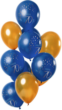 Latexballonger Happy 70th True Blue - 12-pack