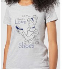 Disney Princess Cinderella All You Need Is Love Women's T-Shirt - Grey - S