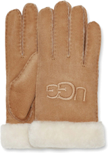 Sheepskin Embroider Glove Chestnut Hansker