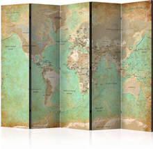 Skærmvæg Turquoise World Map