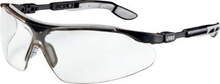 Uvex I-VO sikkerhedsbrille, sort/grå med klar linse