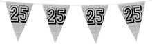 Zilveren verjaardag/jubileum vlaggenlijn 25 jaar 8 meter