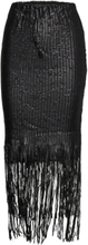 Slnicole Skirt Knælang Nederdel Black Soaked In Luxury