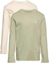 2-Pack Monogram Top Ls T-shirts Long-sleeved T-shirts Grønn Calvin Klein*Betinget Tilbud